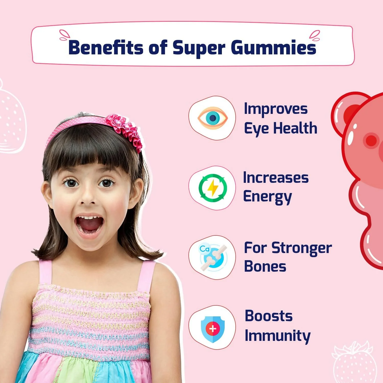 Gritzo SuperMilk Growth+ (Formerly Height+) (2-6y Boy & Girl) (Double Chocolate ) with Super Gummies (Strawberry) - Image 5