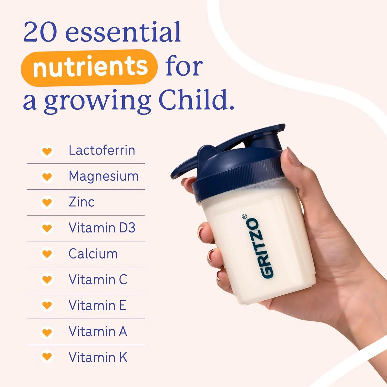 Gritzo SuperMilk Growth+ (Formerly Height+) Unsweetened Drink Mix (7-9y Girls), 10g Protein Powder- Creamy Vanilla - Image 5