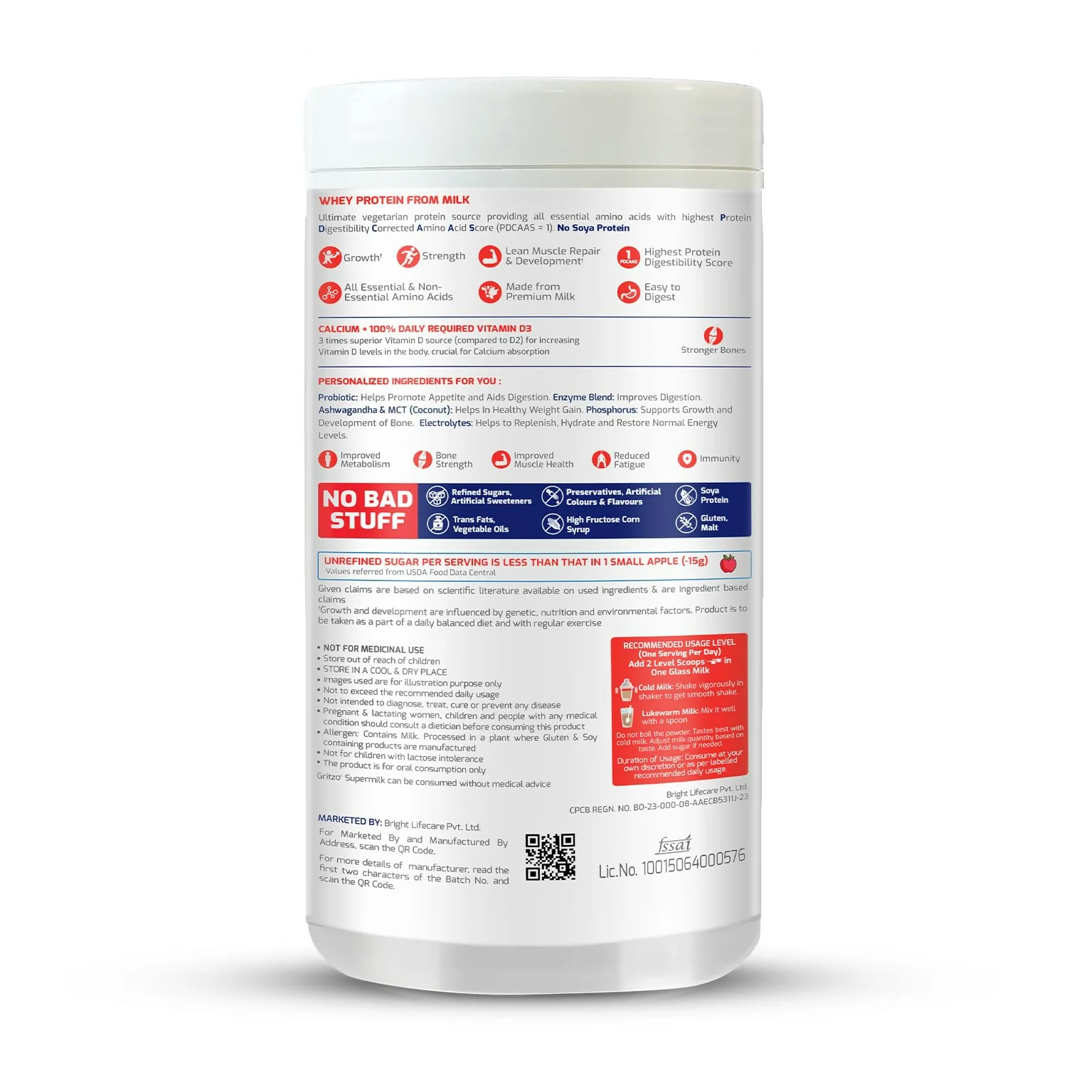 Gritzo SuperMilk Weight+ (13+y Boys), 10g Protein Powder (Double Chocolate) - Image 4