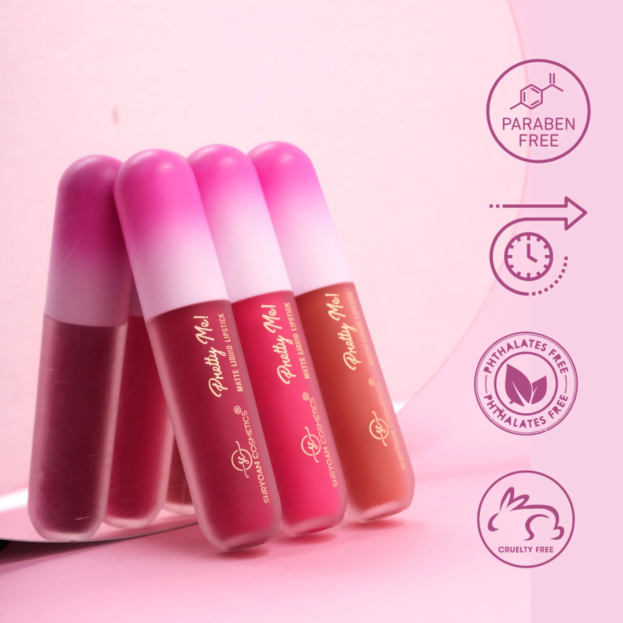 Shryoan Pretty Me! Liquid Matte Lipsticks & Lip Gloss - Red - Image 3